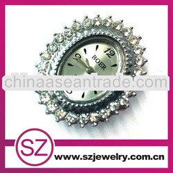 Silver plate watch face with rhinestone