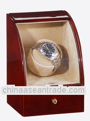 Single Dark Maple Watch Winding Box with 1 Drawer