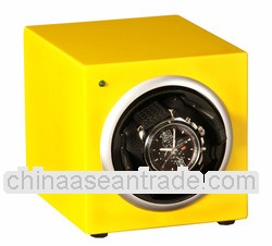Single Yellow Wooden Watch Winder Case
