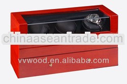 Triple Mahogany Solid Wood Watch Winder Box