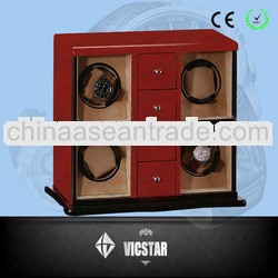 Wooden High gloss finish Automatic Watch Winder with 4 little drawer
