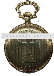 alloy pattern case custome logo Japan Movement Pocket Watch