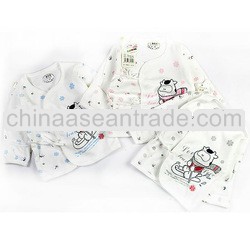 baby clothes 2013 new style 100% cotton animal printed cute newborn baby sleepwear suit tc1119