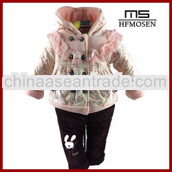 baby clothes wholesale korean style bows warm winter children clothing set girls tc5318
