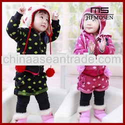 baby clothes wholesale korean style spotted new fashion autumn children clothing sets girls tc5319