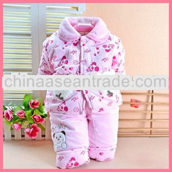 baby clothes wholesale new arrivals cartoon print fleece baby winter clothing set tc5260