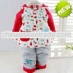 baby winter clothes warm thick fashion cartoon animal printed cute outfits baby clothing sets tc1115