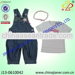 cheap baby overalls and baby t shirt for baby 2 pcs set clothes 2014 new design