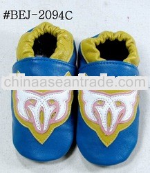 fancy design soft sole sheep leather baby shoe