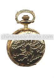 gold plating case japan quartz Pocket Watch Antique