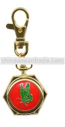 green butterfly red painting japan movt gold Pocket Watch Key Chain