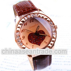 high quality heart pattern cheap price alloy shinny bid girl quartz watches