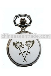 lady gift alloy case quartz movt Open Face Pocket Watch