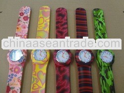latest new style kids slap watch digital , fashion silicone watch, cheap carton print slap watch