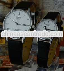 leather wristband low price quartz couple watches