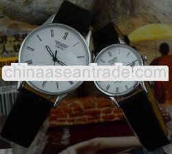 leather wristband low price quartz lovers watches