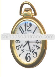 pendant gold alloy case japan quzrtz retro Ellipse Pocket Watch