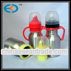plastic handle metal baby feeding bottle