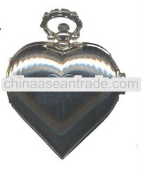 silver necklace antique fashion heart shaped pocket watch