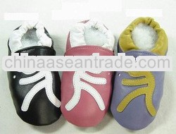 sports pattern soft sole fashion leather baby shoes