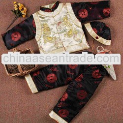 spring autumn chinese style fashion tang suit OEM baby clothing set for boys tc11123