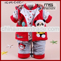 tc11298 chidren clothing new design panda print warm cute baby clothing sets