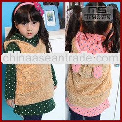 wholesale baby clothes korean style polka dot hoodies winter children clothing set tc5320