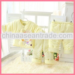 wholesale baby clothing animal print plain winter baby clothes set tc5259