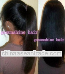 100% human hair high quality 20inch #1 silky straight cheap indian remy full lace wigs