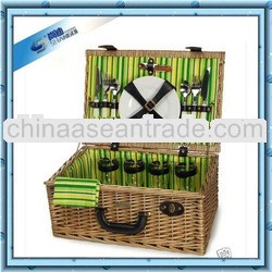 100% promotion natural Handmade wicker cheap picnic basket for 4