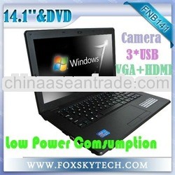 14inch low power consumption laptop with built-in DVD-Rom