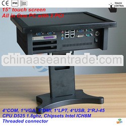 15" Pos Machine All in One PC Touch Screen Desktop Industrial Computer 3 PCI Slot