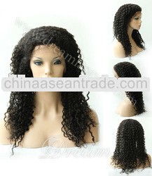18" Brazilian Human Hair Jerry Curl Full Lace Wigs