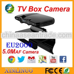 2013 Best Android 4.0 smart tv box EU2000 Allwinner A10 with 5mp camera smart tv converter box