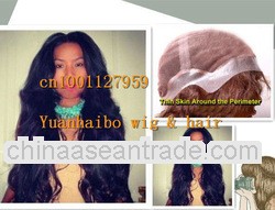 2013 New Style 20" #1B Off Black Naural Wave, Peruvian hair thin skin perimeter full lace wigs