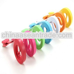 2013 Wholesale charger flat cable for ipod/ipad/iphone