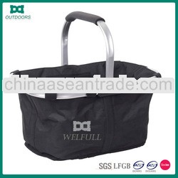 2013 double handle aluminum folding shopping basket wholesale