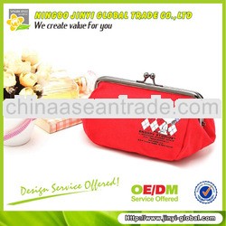 2013 fashion canvas metal clutch cosmetic bag with printing cosmetic bag plain canvas