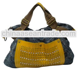 2013 fashion genuine leather handbag jean and leather handbags
