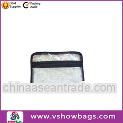 2013 new fashion clear pvc zipper bags with handles fashion rose leather desigener