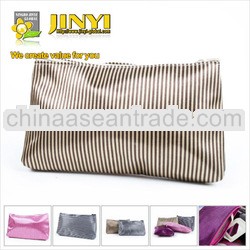 2013 stripe pattern satin make up bag/cosmetic bag with zip
