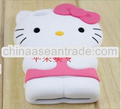 3D hello kitty Silicone case back cover for iphone5