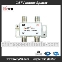 3 way Indoor CATV Splitter 1223 With European Type Zinc Die Cast Housing Bandwidth 5-1000MHz