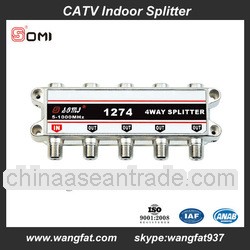 4 way Indoor CATV Splitter 1274 With Luxurious Type Zinc Die Cast Housing Bandwidth 5-1000MHz