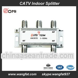 4 way Indoor CATV Splitter 1294 With High Quality Type Zinc Die Cast Housing Bandwidth 5-1000MHz