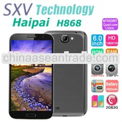 6.0'' Haipai H868 Mobile Phone 1280x720 IPS Screen Android 4.2 Quad Core MTK6589 1.2GHz 2G R