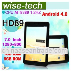7 Inch mobile phone HD89 MT8389 Dual Core Android Capacitive Touch Screen 1280*800