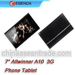 7" capacitive allwinner a10 tablet pc with gsm phone function dual camera