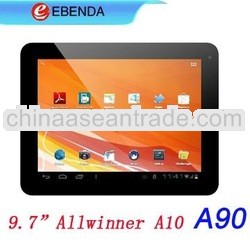 9.7 inch tablet pc Allwinner A10 Android 4.0.3 OS 8GB/16GB