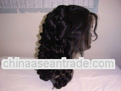 AAAAAA grade 18" deep wave Brazilian virgin glueless lace wig for black woman, accept paypal